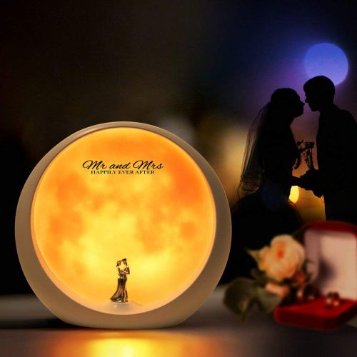  Mamre mamre Moon Mood Lamp Unique Anniversary Marriage Valentines Day Gift Ideas Art Decoration, White Holy Wedding Under Full Moon