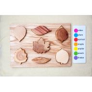 MamumaBird Wooden Leaves Puzzle, Wooden Baby Toy, Montessori Materials, Educational Toy, #PL7