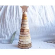 MamumaBird Eco Friendly Stacking Toy/ Wooden Toy/ Ring Stacker/ Montessori Game/ Organic Toy/ Educational Toy/ Waldorf toy, #ST15
