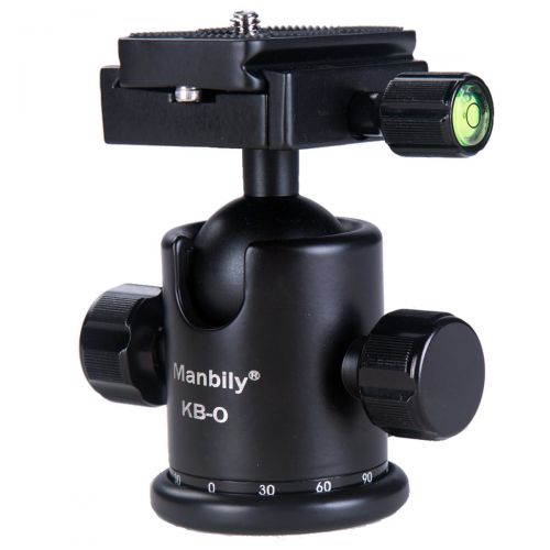  Damping Ball Head, Manbily Professional Photography Camera Tripod Mount Ballhead, 360 Degree Rotatable [Panoramic Head], 3D Head with [14 Quick Release Plate] [Dual Bubble Level]
