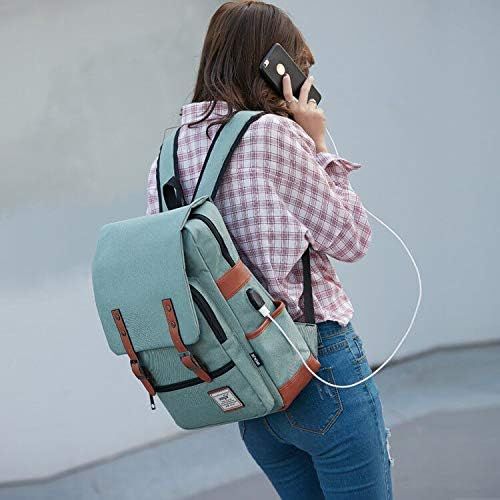  [아마존베스트]MANCIO Slim Vintage Laptop Backpack For women,Men For Travel,College,School Dayparks, Fits up to 15.6Inch Macbook