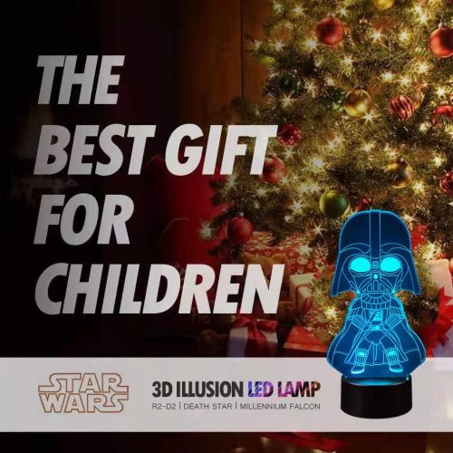  [아마존베스트]Manco 3 Pattern 3D Illusion Star Wars Night Light for Kids, 16 Color Change Decor Lamp - Star Wars Toys and Gifts Baby Yoda/Darth Vader/Stormtrooper