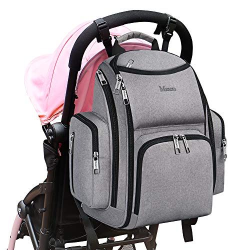  [아마존 핫딜]  [아마존핫딜]Mancro Diaper Bag Backpack, Large Multifunction Waterproof Mom Backpack with Insulated Pockets, Changing Pad, Stroller Straps, Durable Baby Diaper Backpack for Mom Dad, Carrier Backpack f