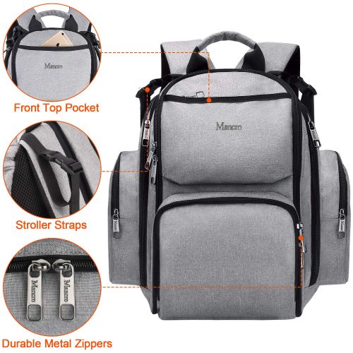  [아마존 핫딜]  [아마존핫딜]Mancro Diaper Bag Backpack, Large Multifunction Waterproof Mom Backpack with Insulated Pockets, Changing Pad, Stroller Straps, Durable Baby Diaper Backpack for Mom Dad, Carrier Backpack f