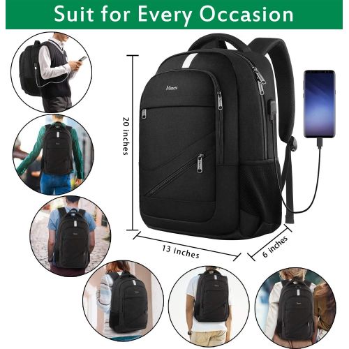  [아마존 핫딜] [아마존핫딜]Laptop Backpack for Men, RFID Anti Theft Water Resistant College School Bookbag with USB Charging Port for Women, Mancro Durable Business Travel Computer Bag Fits 15.6 Inch Laptop