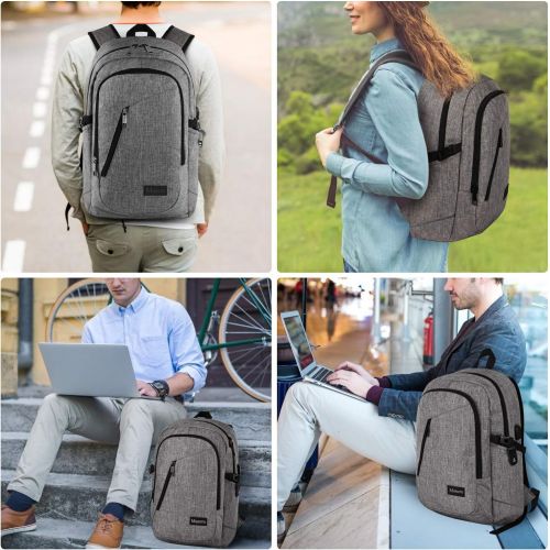  [아마존 핫딜] Laptop Backpack, Business Travel Water Resistant Backpacks for Women Men, Anti Theft College School Bookbag, Mancro Computer Bag with USB Charging Port and Lock Fits UNDER 17 Lapto