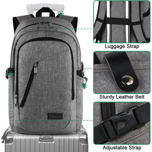  [아마존 핫딜] Laptop Backpack, Business Travel Water Resistant Backpacks for Women Men, Anti Theft College School Bookbag, Mancro Computer Bag with USB Charging Port and Lock Fits UNDER 17 Lapto