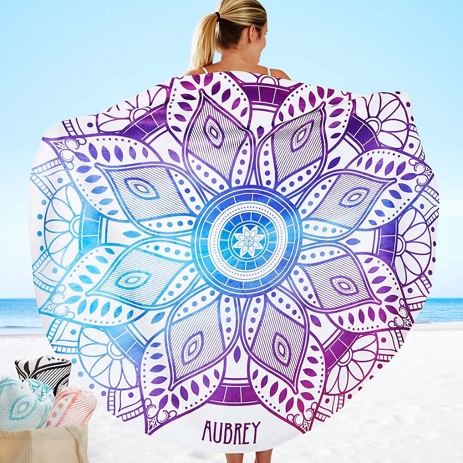  Mandala 60-Inch Round Beach Towel