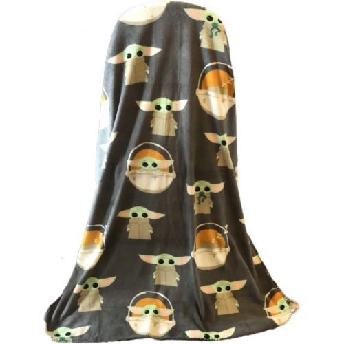  [아마존베스트]Disney Star Wars The Mandalorian The Child Baby Yoda Plush Travel Throw Blanket Grey 40x50 inch