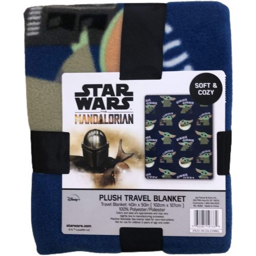  [아마존베스트]Disney Star Wars The Mandalorian The Child Baby Yoda Plush Travel Throw Blanket Blue 40x50 inch