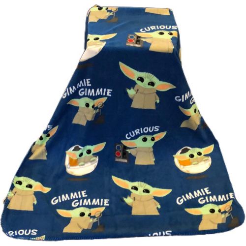  [아마존베스트]Disney Star Wars The Mandalorian The Child Baby Yoda Plush Travel Throw Blanket Blue 40x50 inch