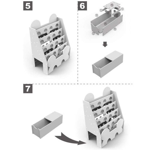  Mandycng Home Kids Bookcase Bookshelf Book Shelf Rack Toys Storage Organizer