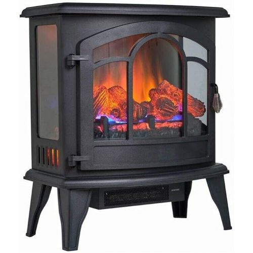  Mandycng Modern Freestanding Electric Heater, Home Kids Room Adjustable Electric Fireplace, Bedroom Livingroom Imitation Flame Effect 1500W Fireplace Stove, Great for Conference Ro