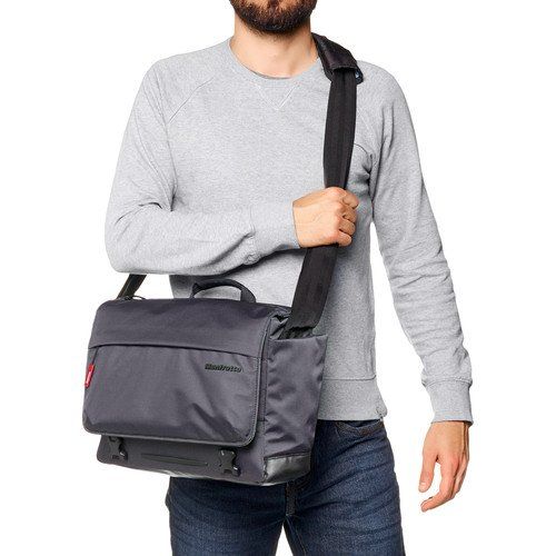  Manfrotto Manhattan Speedy 30 Messenger Bag for CSC, DSLR/Mirrorless Cameras, DJI Mavic Pro/Pro Platinum Drones, Gray