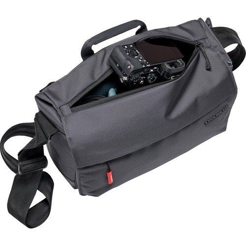  Manfrotto Manhattan Speedy 30 Messenger Bag for CSC, DSLR/Mirrorless Cameras, DJI Mavic Pro/Pro Platinum Drones, Gray