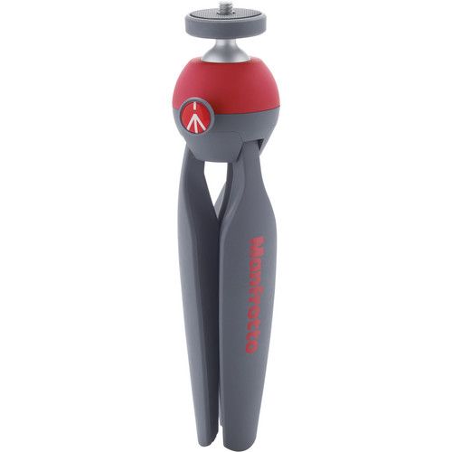  Manfrotto PIXI Mini Table Top Tripod (Red & Gray)