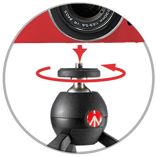  Manfrotto PIXI Mini Table Top Tripod (Red & Gray)