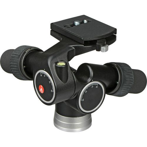  Manfrotto 405 3-Way, Geared Pan-and-Tilt Head Kit with 410PL Quick Release Plates