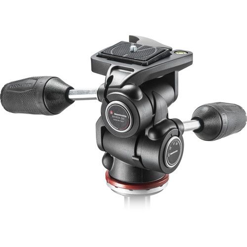  Manfrotto MH804 3-Way, Pan-and-Tilt Head Kit with 200LT-PL Quick Release Plates