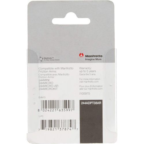  Manfrotto 244ADPT38AR Anti-Rotation Adapter (Black)