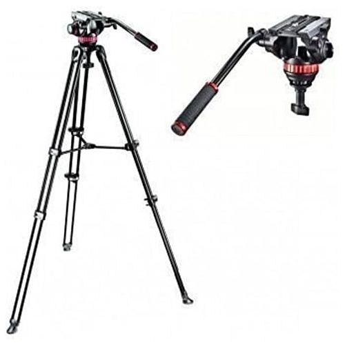  Manfrotto MVK502AM Video Telescoping Twin Leg Kit with 502 Video Head and Carry Bag