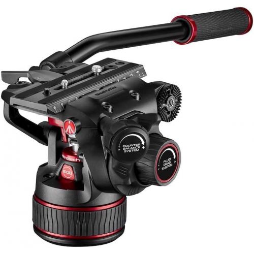  Manfrotto Nitrotech Fluid Video Head for DSLR, Mirrorless, Video and Cinema Cameras - Continuous Counterbalance System 0-17.6lbs - Variable Continuous Fluid Drag System - 17.6lbs P