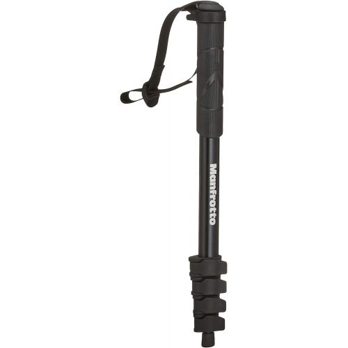  Manfrotto Compact Aluminum 5-Section Monopod, Black (MMCOMPACT-BK)