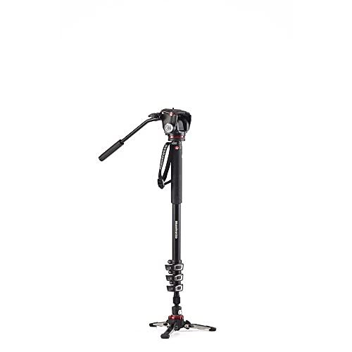  Manfrotto MVMXPROA42WUS Aluminum Video Monopod With 2-Way Video Head, Black ,4 section