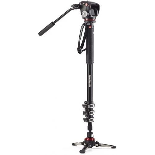  Manfrotto MVMXPROA42WUS Aluminum Video Monopod With 2-Way Video Head, Black ,4 section