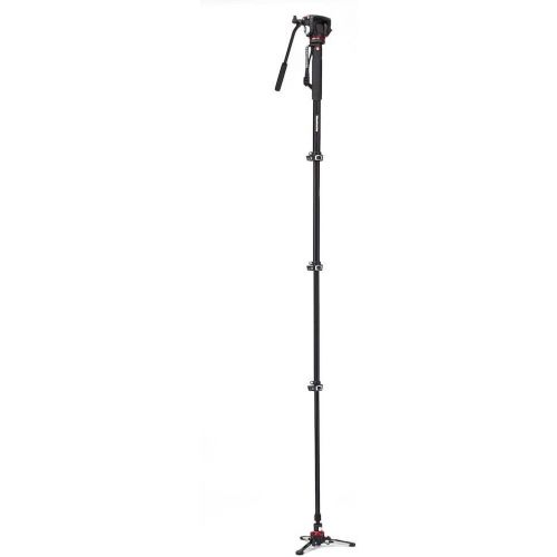  Manfrotto MVMXPROA42WUS Aluminum Video Monopod With 2-Way Video Head, Black ,4 section