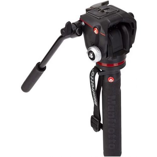  Manfrotto MVMXPROA42WUS Aluminum Video Monopod With 2-Way Video Head, Black ,4 section