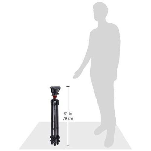  Manfrotto MVH500AH 755CX3 Lightweight Fluid Video System with Carbon Fiber Legs and Bag (Black)