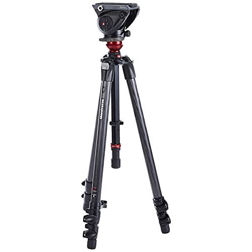  Manfrotto MVH500AH 755CX3 Lightweight Fluid Video System with Carbon Fiber Legs and Bag (Black)