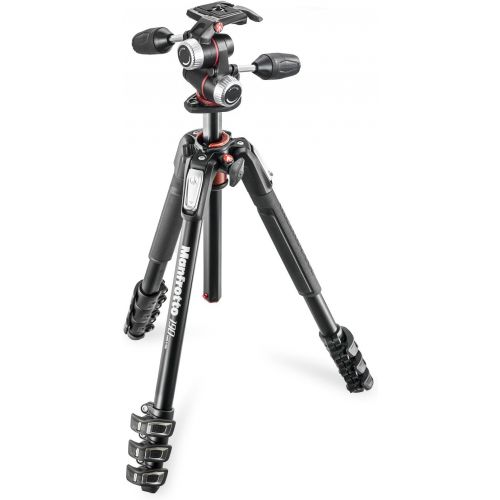  Manfrotto MK190XPRO4-3W Aluminum Tripod with 3-Way Pan/Tilt Head and Two ZAYKiR Quick Release Plates for The RC2 Rapid Connect Adapter