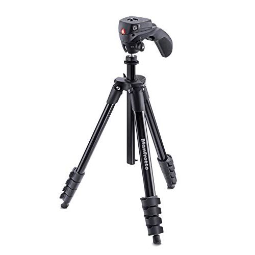  Manfrotto Compact Action Aluminium Tripod with Hybrid Head forEntry-Level DSLRs, Mirrorless up to 1.5kg Black