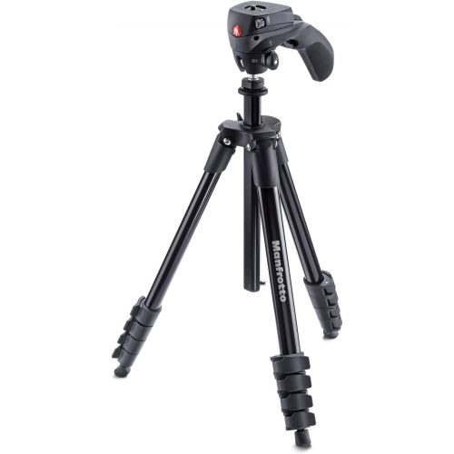  Manfrotto Compact Action Aluminium Tripod with Hybrid Head forEntry-Level DSLRs, Mirrorless up to 1.5kg Black