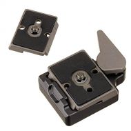 Manfrotto 323 RC2 Rapid Connect Adapter with 200PL-14 Quick Release Plate - Replaces 3299-Black and a ZAYKiR Quick Release Plate for the RC2 Rapid Connect Adapter