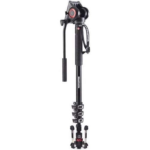  Manfrotto Xpro Aluminum Video Monopod with 500 Series Video Head, Black (MVMXPRO500US)