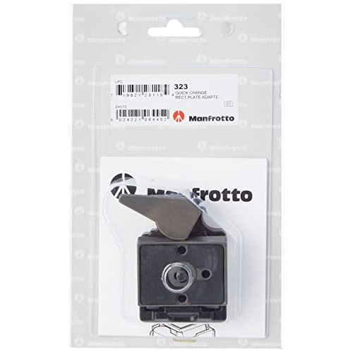  Manfrotto 323 RC2 Rapid Connect Adapter with 200PL-14 Quick Release Plate - Replaces 3299-Black