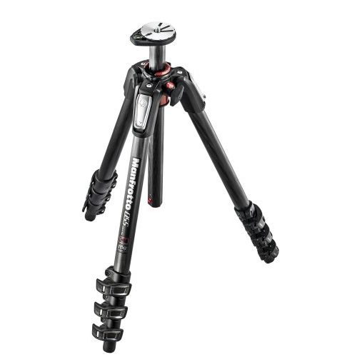  Manfrotto 055 Carbon Fiber 4-Section Tripod with Horizontal Column (MT055CXPRO4),Black