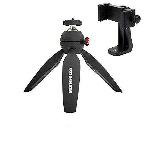  Manfrotto MTPIXI PIXI Mini Tripod, with ZAYKiR Universal Smartphone Tripod Adapter