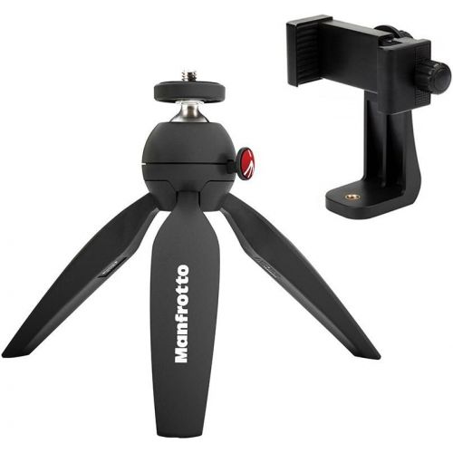  Manfrotto MTPIXI PIXI Mini Tripod, with ZAYKiR Universal Smartphone Tripod Adapter