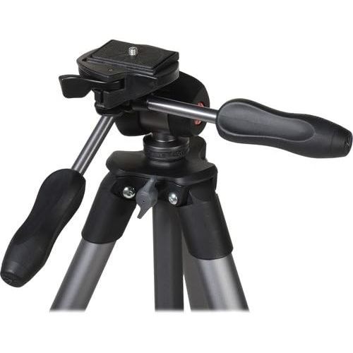  Manfrotto MKCOMPACTADV-BK Compact Advanced Tripod with 3-Way Head (Black) ? with Two ZAYKiR Quick Release Plates for The RC2 Rapid Connect Adapter