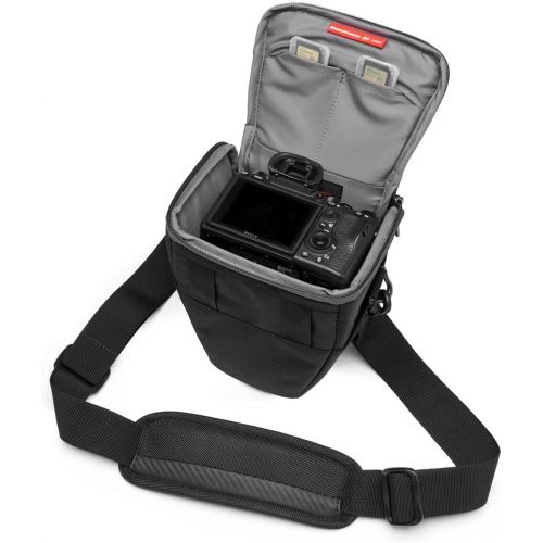  Visit the Manfrotto Store Manfrotto MB MA2-H-S Advanced² Camera Holster S, Small, for Pro CSC Camera and 16-35/4 Lens Attached, with Tripod Attachment, Removable Shoulder Strap, Coated Fabric