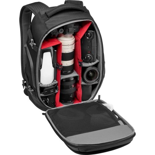  Visit the Manfrotto Store Manfrotto MB MA2-BP-GM Advanced² Gear M Camera and Laptop Backpack, for DSLR and Mirrorless with Standard Lenses, Full Front Compartment, Convertible Padded Divider System, Tripod