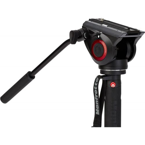  [아마존베스트]Manfrotto XPRO+ Video Monopod, Photo and Video Camera Carrying Stick with Video Head, 4 Aluminium Segments with Fluid Base, Photo Accessories for Content Creation, Video, Video Blo