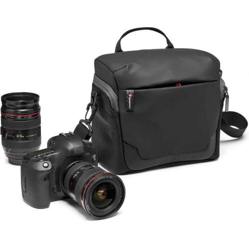  Manfrotto MB MA2-SB-M Advanced² Camera Shoulder Bag M, Medium, for Mirrorless with Standard Lenses, with Multiple Pockets, Tripod Attachment, Removable Shoulder Strap, Coated Fabri