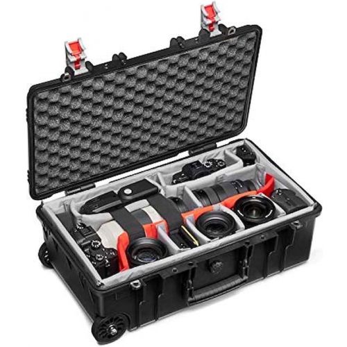  Manfrotto Pro Light Reloader Tough H-55 Hard Sided Rolling Camera Bag for DSLR, CSC, Reflex, Holds up to 2 Camera Bodies and 4 Lenses, for Professional Photographers and Videograph