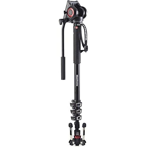  Manfrotto Xpro 5 Section Carbon Fiber Video Monopod, Black (MVMXPROC5US)