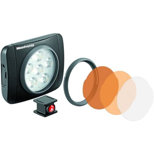  Manfrotto Lumimuse 8 On-Camera Led Light with Built-in Bluetooth Black, Compact (MLUMIMUSE8A-BT)